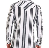 Back side view of the shirt, features a western yoke.