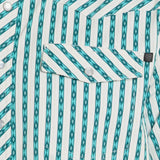 Rock & Roll Mens Turquoise Aztec Pinstripe Short Sleeve