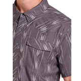 Rock & Roll Denim Men's Black Stripe Tek Western Shirt Pocket View
