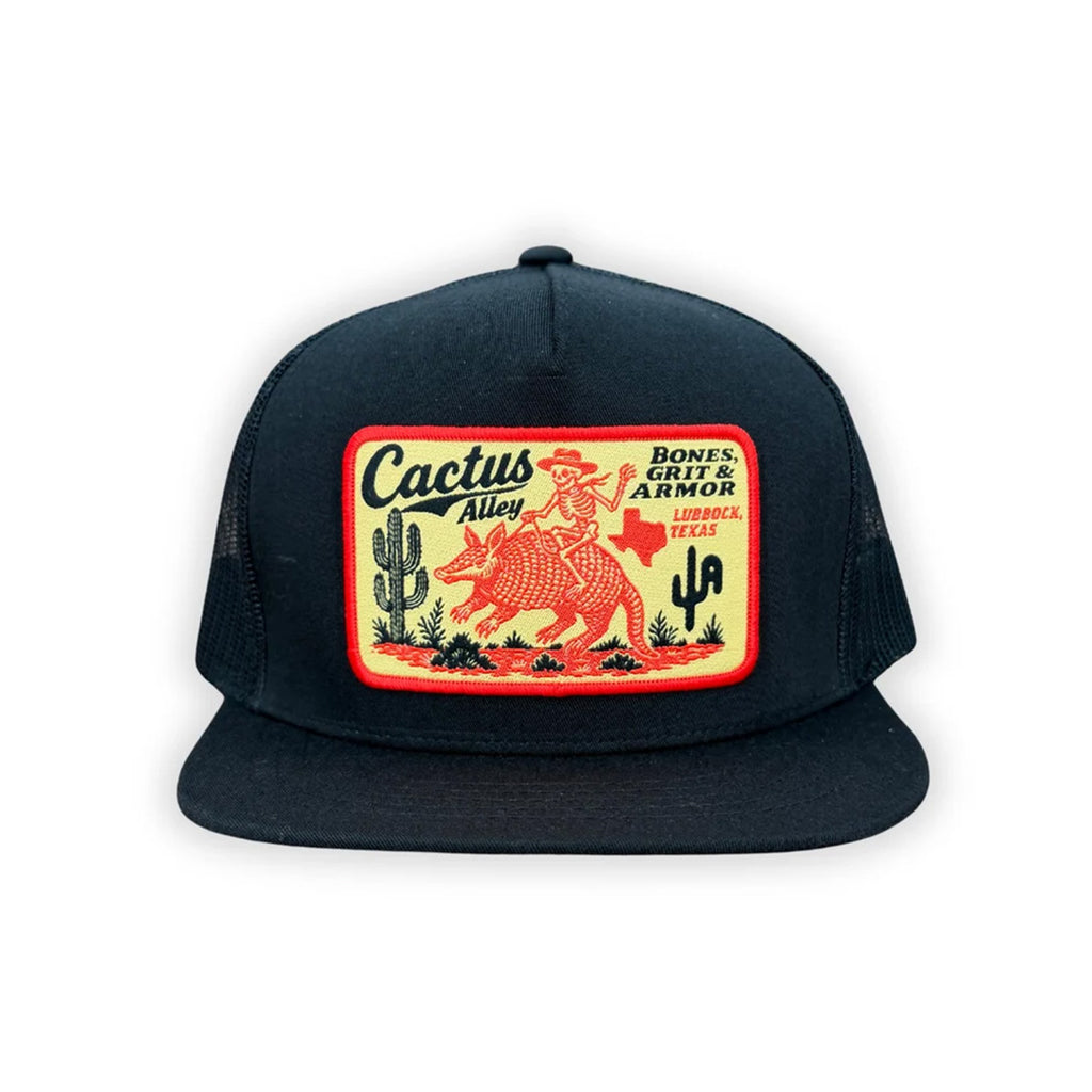 Cactus Alley Hat Co Buckin Dillo Black Cap