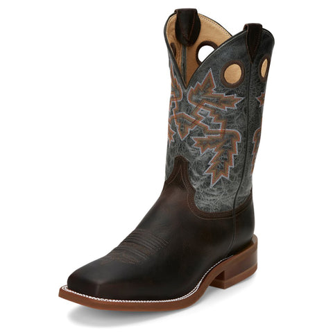 Justin Men's Silver/Blue Bender Boot