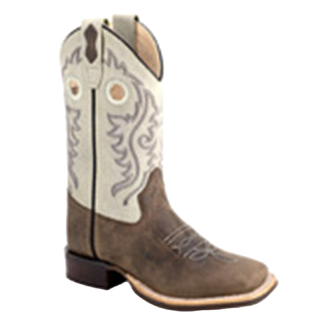 Old West Youth Cream Square Toe