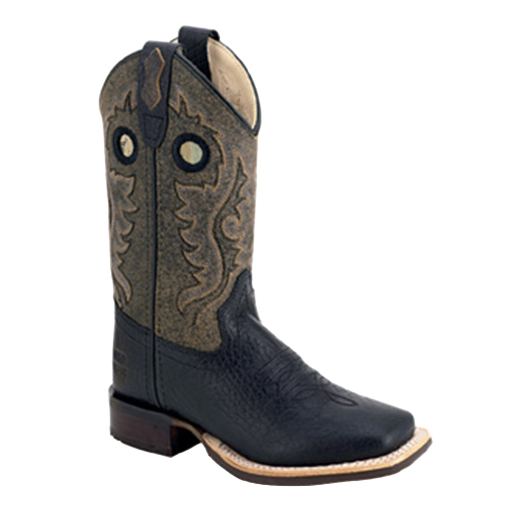 Old West Childrens Vintage Black Square Toe