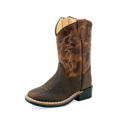 Old West Toddler Brown & Orange Western Boots