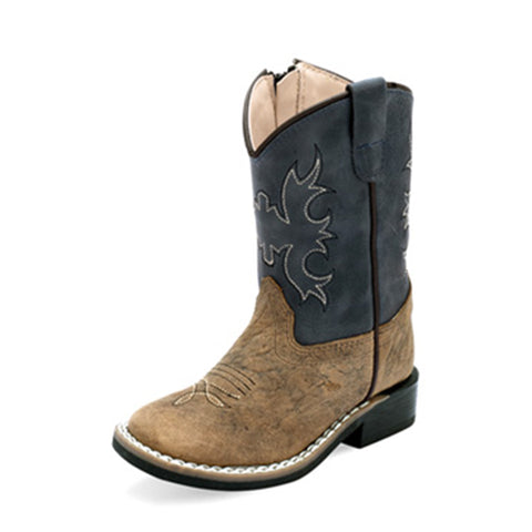 Old West Toddler Navy/Brown Western Boot