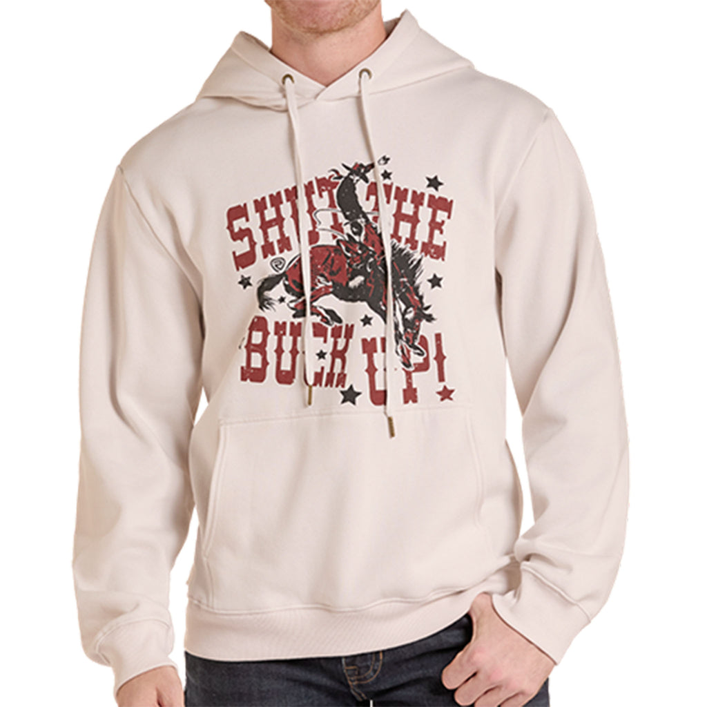Full font side view of Men's Shut The Buck Up Hoodie