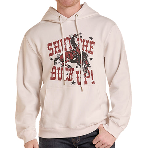 Full font side view of Men's Shut The Buck Up Hoodie