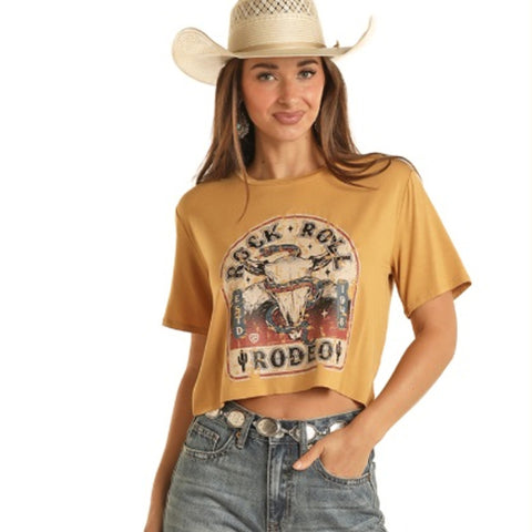 Women's Mustard Rock & Roll Rodeo Tee