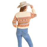 Multicolored Geo Striped Sweater Back View