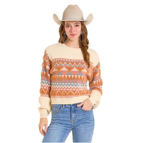 Multicolored Geo Striped Sweater