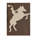Brown Blanket Stitch Horse Sweater Horse View
