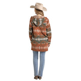 Rock & Roll Denim® Ladies' Aztec Jacquard Coat with Hood Back View