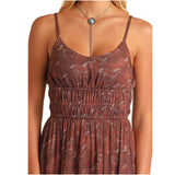 Rock & Roll Women's Brown Horse Print Midi Dress With Slit