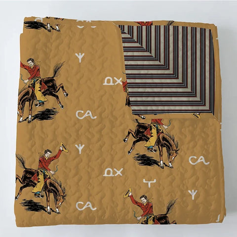 Gold quilted baby lazy j blanket 