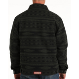Cinch at the tail of the jacket, snap cuffs, snaps to adjust at bottom 