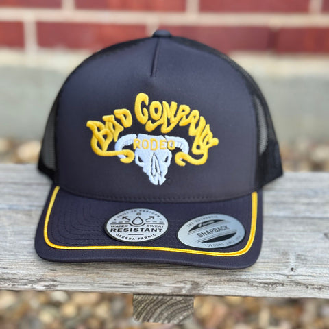 Bad Rodeo Company, Yellow, Black, mesh backing and snap back 