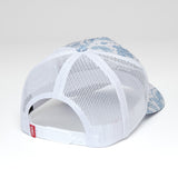 Back view of the Kimes Ranch Bellevue Paisley Cap highlighting the adjustable snapback closure and white mesh construction.