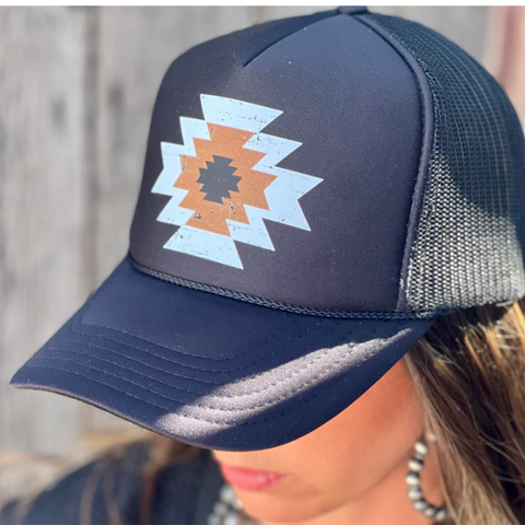 Black Foam with Aztec Design Cap