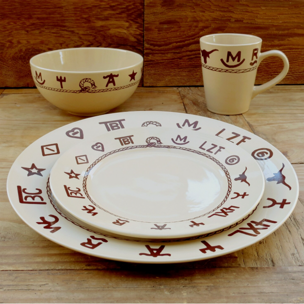 Branded Plate, Mugs, Bowls sold as  a dinner set 