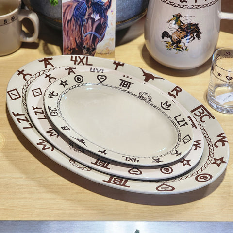 3 piece small, medium. large platter set 