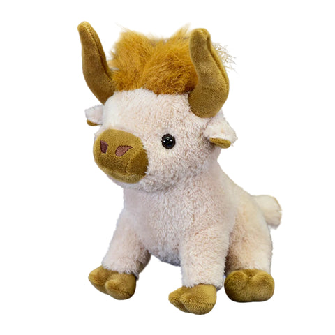 Stuffed highland cow sitting. 