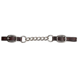 Flat view of Showman Argentina Cow Leather Curb Chain 