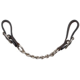 Draped view of Showman Argentina Cow Leather Curb Chain 