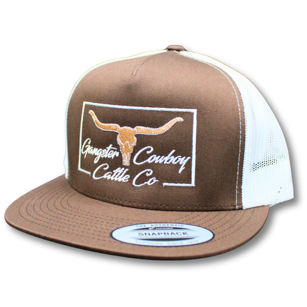 Gangster Cowboy Brown and White Cattle Co. Cap