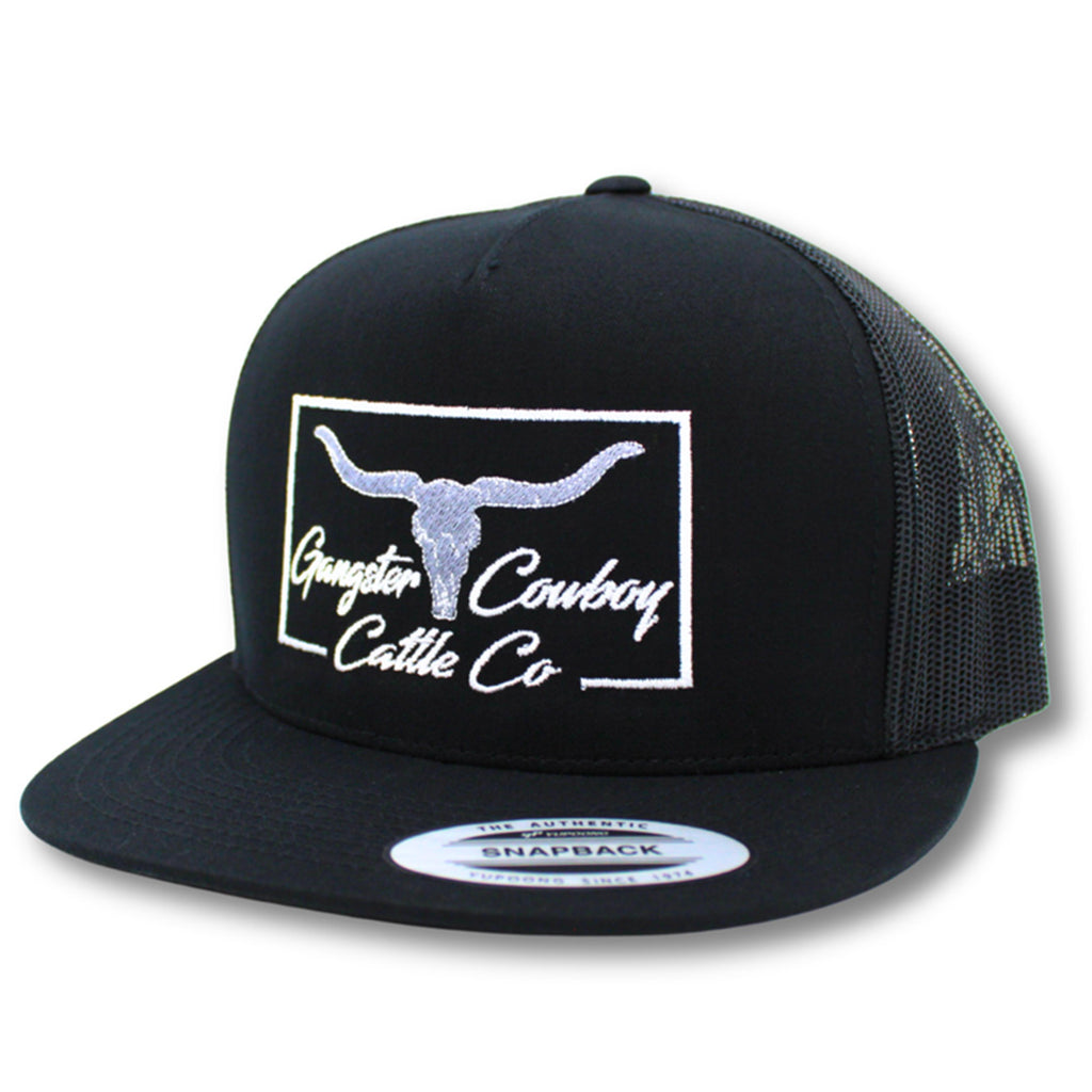 Gangster Cowboy Black and White Cattle Co. Cap