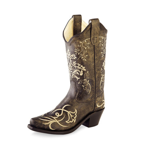 Old West Girl's Distressed Snip Toe Boots