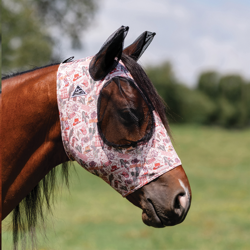 cowgirl print fly mask with ears