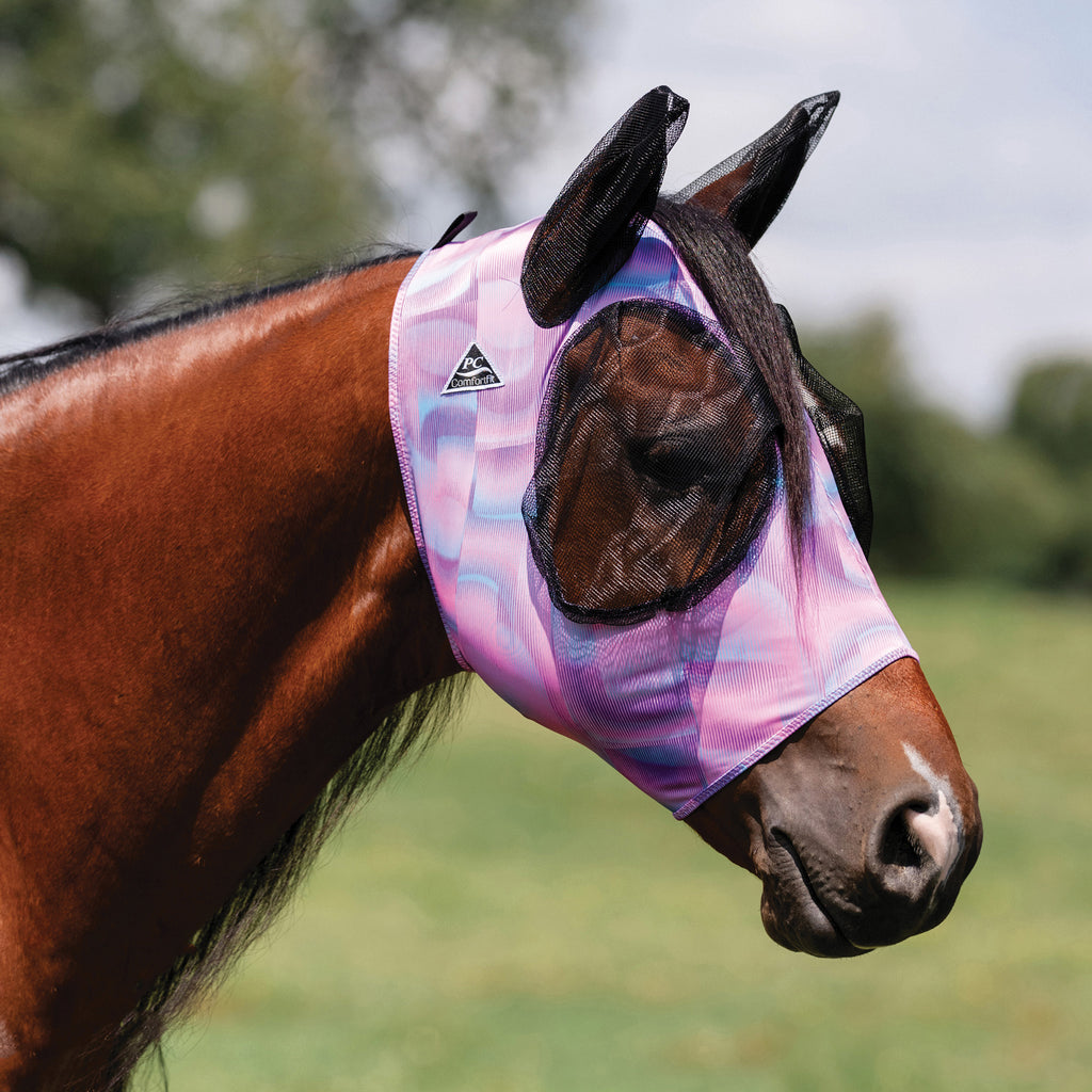 Geo Print Lycra and Mesh Fly Mask