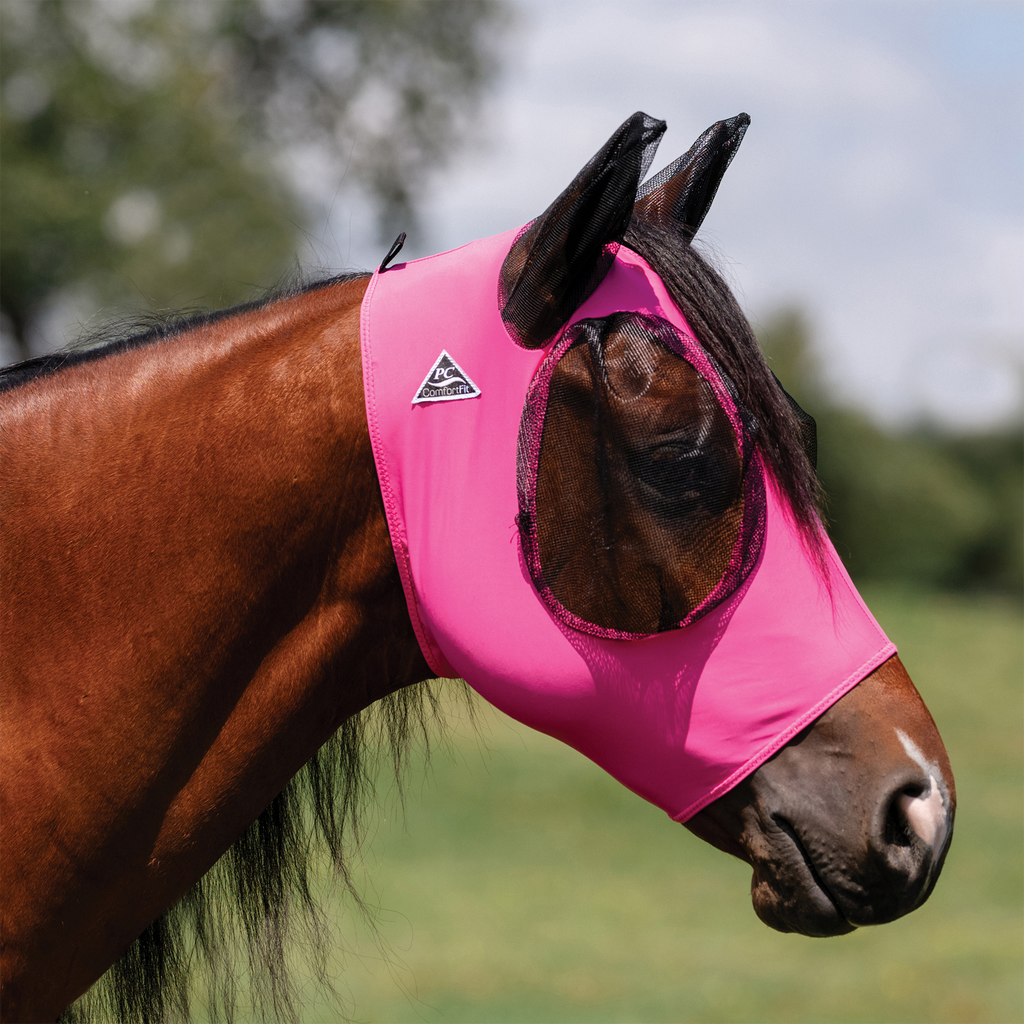 Hot Pink fly mask with ears