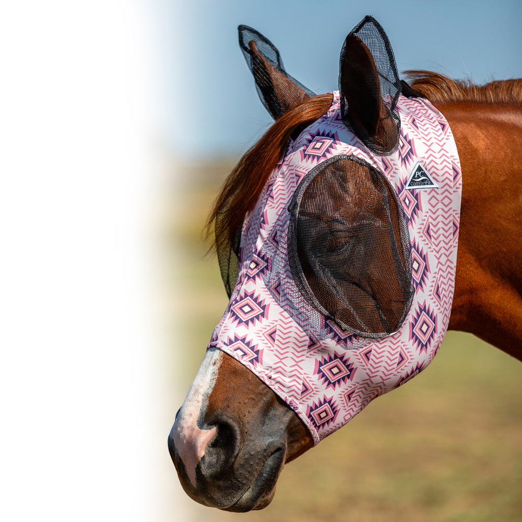 Aztec Patterned Comfort Fit Fly Mask From Professionals Choice