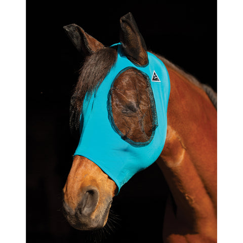 Pacific Blue Lycra and Mesh Fly Mask with Ears