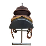 Back View of Paul Taylor 14" Chocolate Barrel Saddle