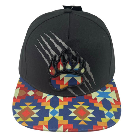 Black & Multicolored Aztec Cap