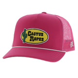Pink Snapback with Yellow Black Oval Patch
