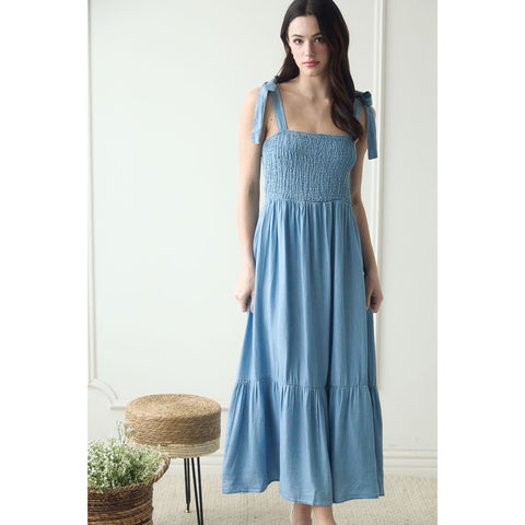 chambray midi dress