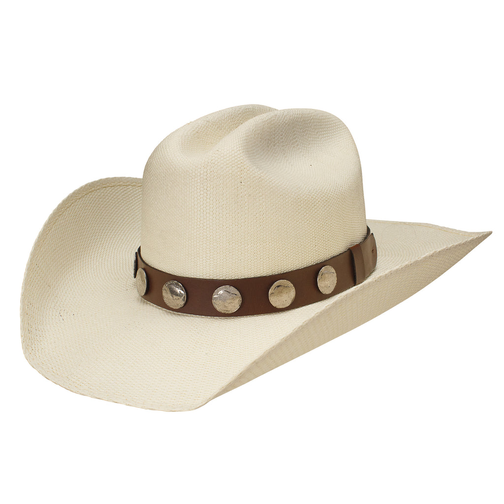 Bangora Straw Hat with Buffalo Nickel Leather Hatband