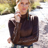 Cruel Denim Brown Boot Stitch Long Sleeve Shirt  
