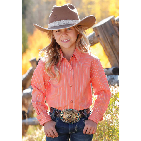 Front view of Cruel Girl western shirt with pearl snaps and spread collar