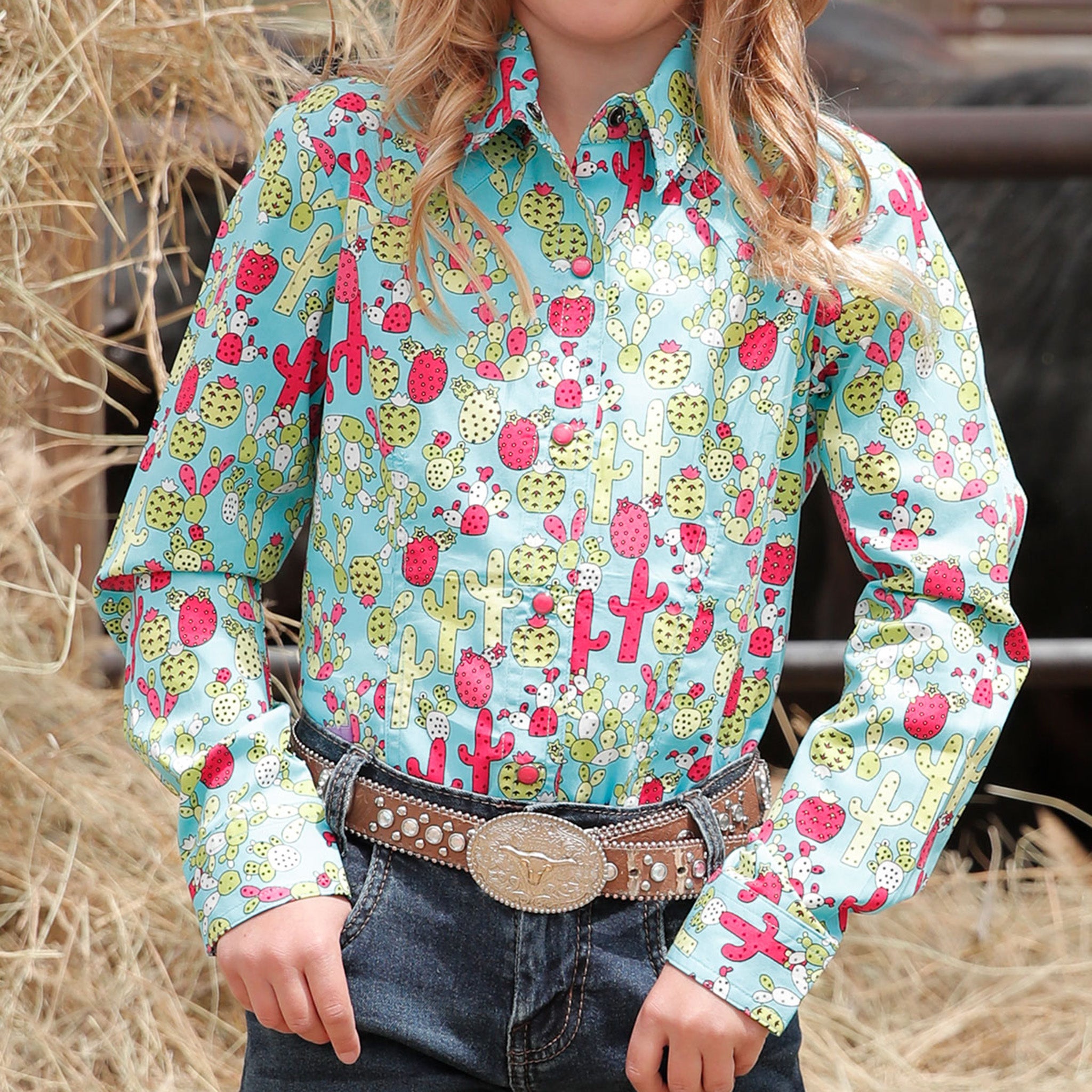 cactus dress shirt Colorful Cactus Cream - Nighthawk Relaxed Fit Button Up