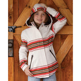 Cinch Girl’s Jacquard Coat – Cream Hood View