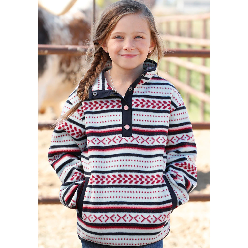 Cruel Girl Kids Light Blue & Pink Fleece Pullover