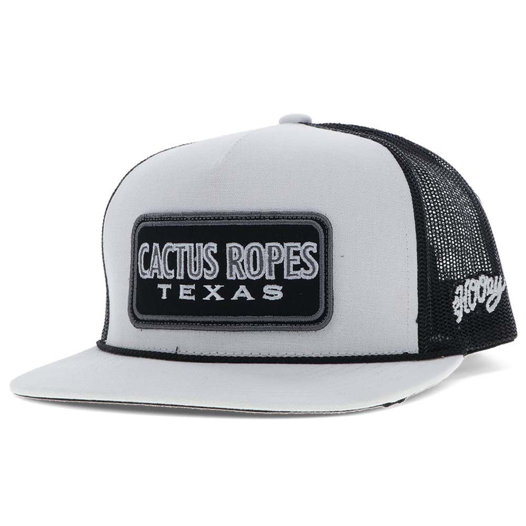 White and Black Cactus Ropes Texas Cap