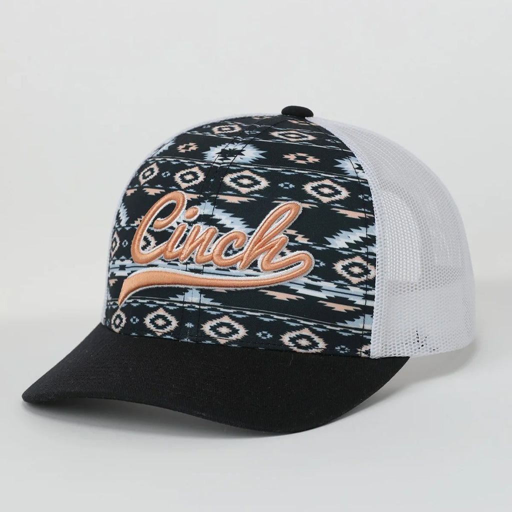 Aztec print, white mesh back
