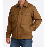 Brown 4 flapped pockets, button and zip closure