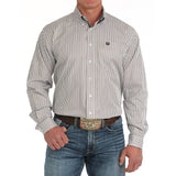 Multi Striped Long Sleeve Button Down with Single Open Chest Pocket