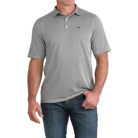 Blue Geometric Print, Polo short  Sleeve, three buttons 